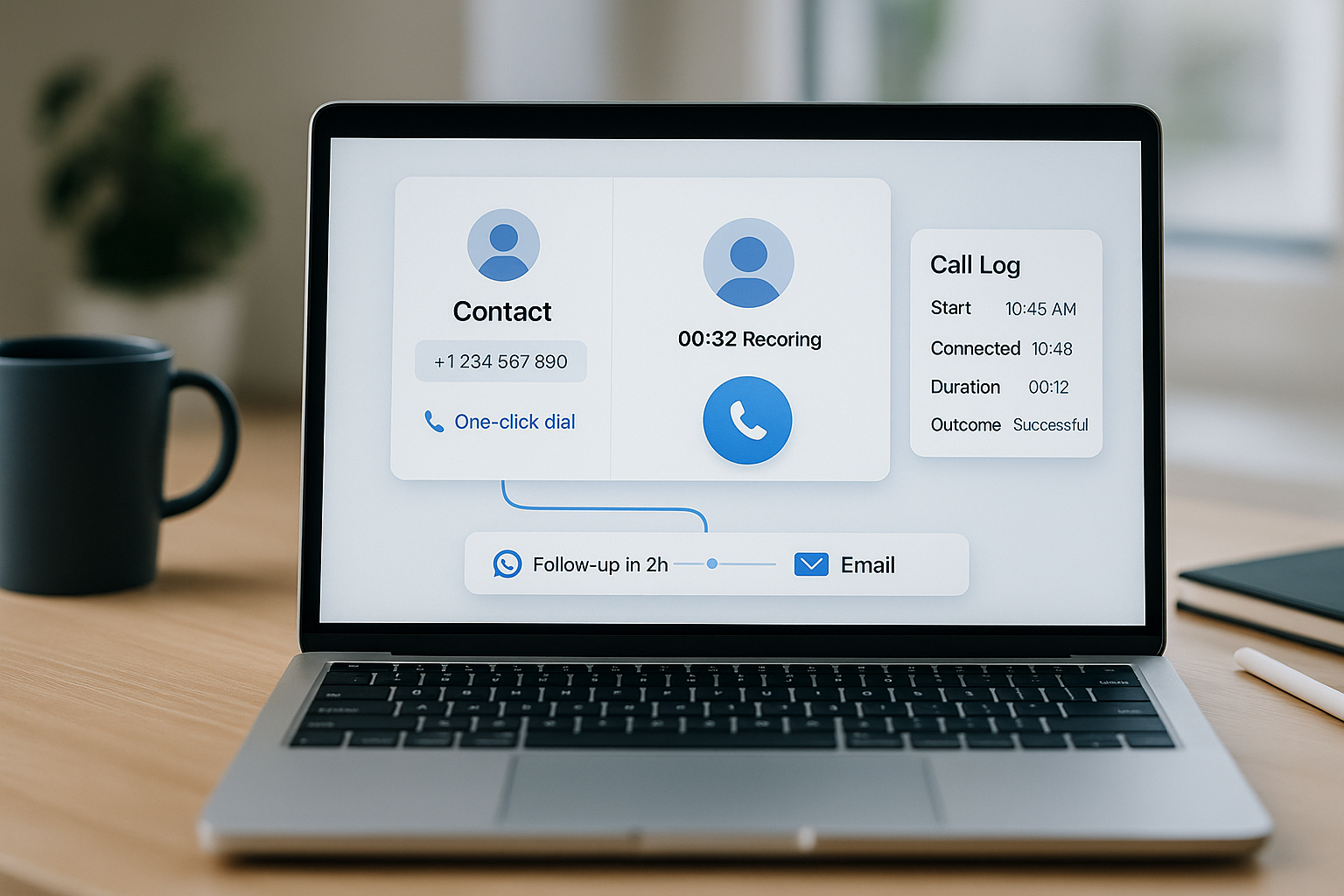 Cloud calling and call recording panel